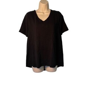 Chico's Ultimate Tee Size M (Size 1) Black Modal Stretch Comfort Classic Basic